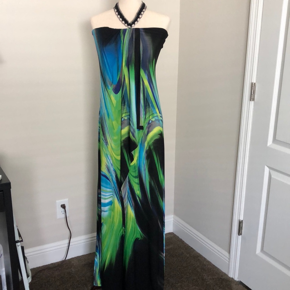 Molly & Zoey Chain Necklace Maxi Dress Size M